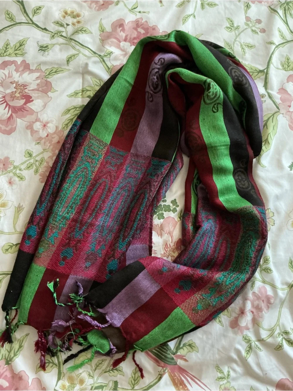 Brown Multicolor Patterned Women's Scarf